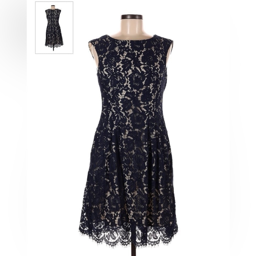 Vince Camuto Navy Lace Mini Dress